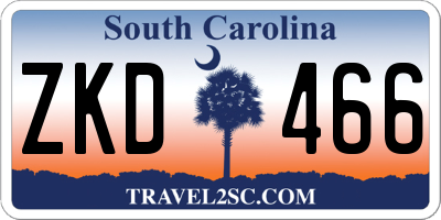 SC license plate ZKD466