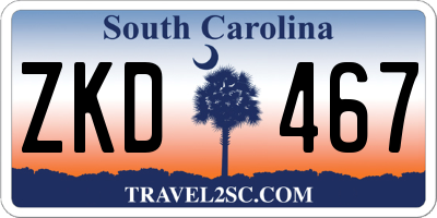 SC license plate ZKD467