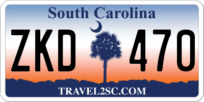 SC license plate ZKD470