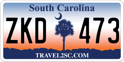 SC license plate ZKD473