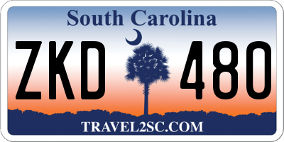 SC license plate ZKD480