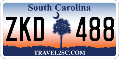 SC license plate ZKD488