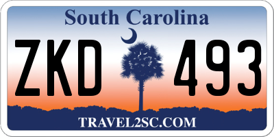 SC license plate ZKD493