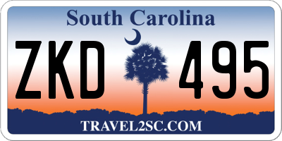 SC license plate ZKD495