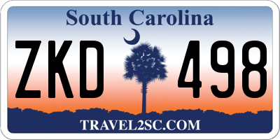 SC license plate ZKD498