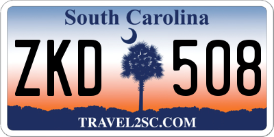 SC license plate ZKD508