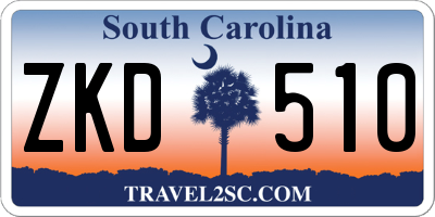 SC license plate ZKD510