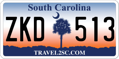 SC license plate ZKD513