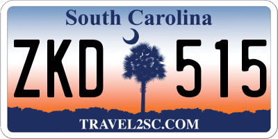 SC license plate ZKD515