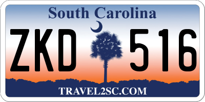 SC license plate ZKD516