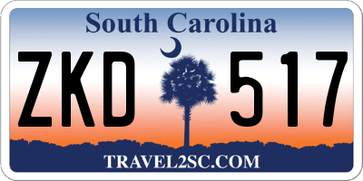 SC license plate ZKD517