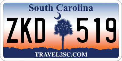 SC license plate ZKD519