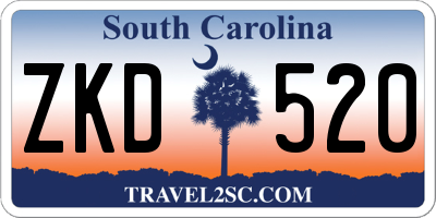 SC license plate ZKD520
