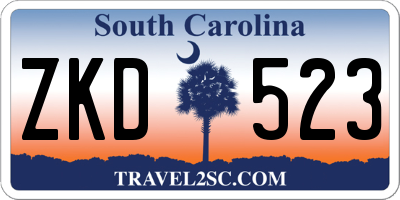 SC license plate ZKD523