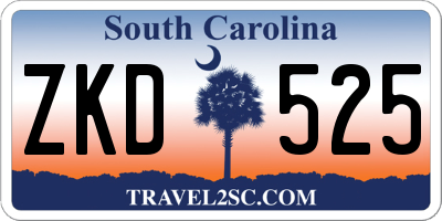 SC license plate ZKD525