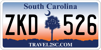 SC license plate ZKD526