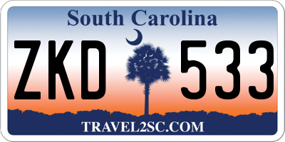 SC license plate ZKD533