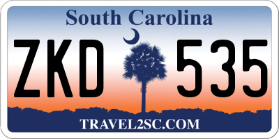 SC license plate ZKD535