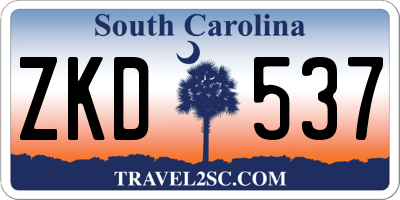 SC license plate ZKD537