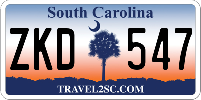 SC license plate ZKD547