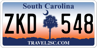 SC license plate ZKD548