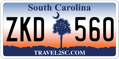 SC license plate ZKD560