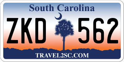 SC license plate ZKD562