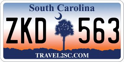 SC license plate ZKD563