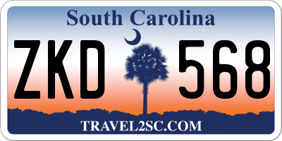 SC license plate ZKD568