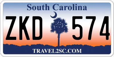 SC license plate ZKD574