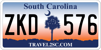 SC license plate ZKD576