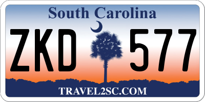 SC license plate ZKD577