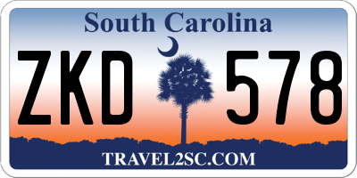 SC license plate ZKD578