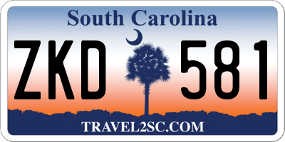 SC license plate ZKD581