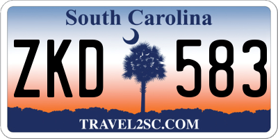 SC license plate ZKD583
