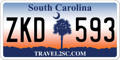 SC license plate ZKD593
