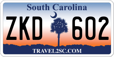 SC license plate ZKD602