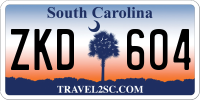 SC license plate ZKD604