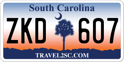 SC license plate ZKD607