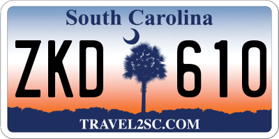 SC license plate ZKD610