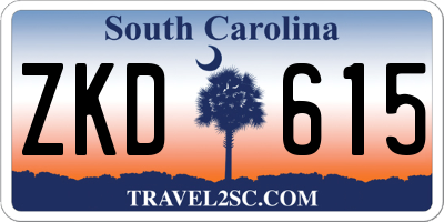 SC license plate ZKD615