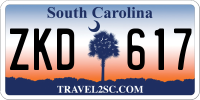 SC license plate ZKD617