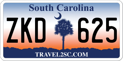 SC license plate ZKD625