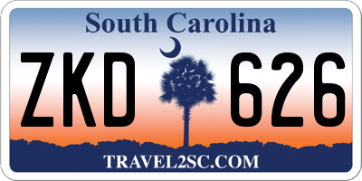 SC license plate ZKD626