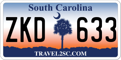 SC license plate ZKD633