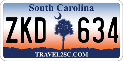 SC license plate ZKD634