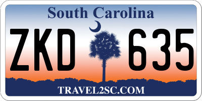 SC license plate ZKD635