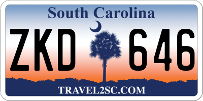 SC license plate ZKD646