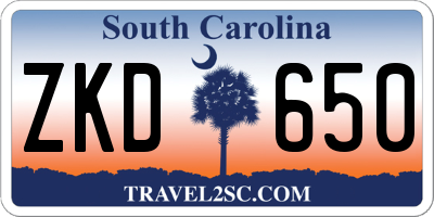 SC license plate ZKD650