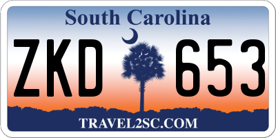SC license plate ZKD653